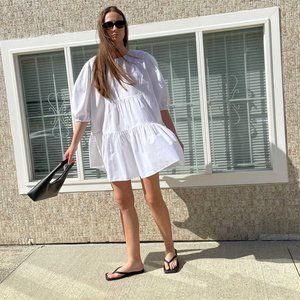 OAK+FORT White Poplin Cotton Dress